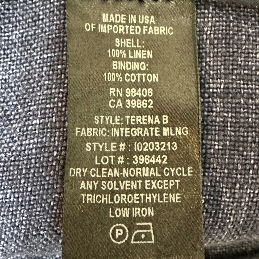 Theory Terena B Indigo Blue 100% Linen Wide Leg Cropped Pants Size 6 Made in USA - Picture 6 of 8